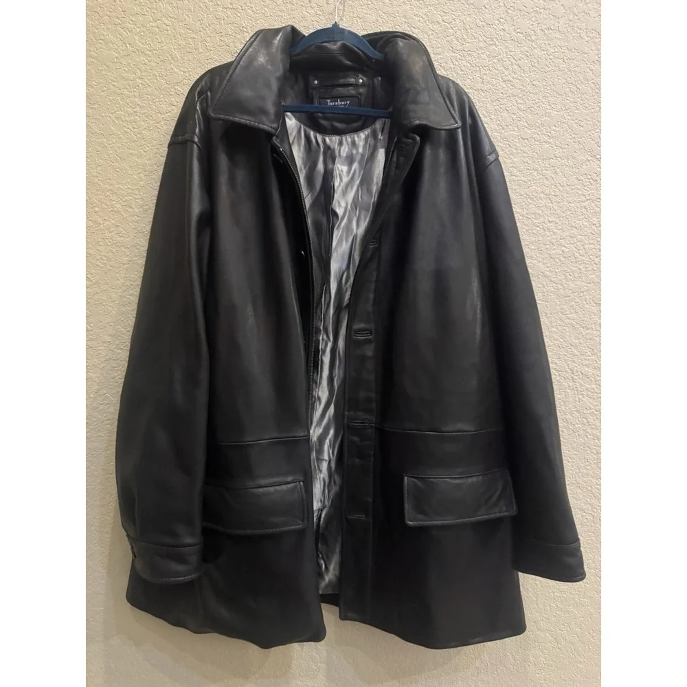 Mens Lambskin Jacket‎ By Turn Hurry Size XXL Black